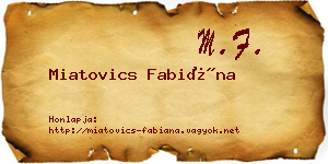 Miatovics Fabiána névjegykártya